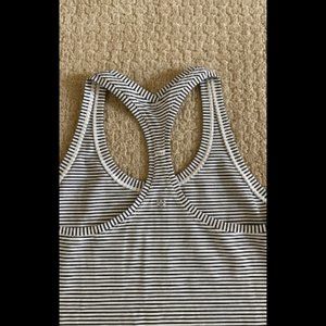 lululemon athletica Tops - Lululemon Cool Racerback-black-white stripe-Size10 lululemon athletica Tops - Lululemon Cool Racerback-black-white stripe-Size10